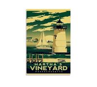 YUYUMEGDE Poster décoratif sur toile Martha's Vineyard de la Nouvelle-Angleterre - Impression d'art moderne pour chambre à coucher - 20 x 30 cm