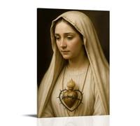 YUYUMEGDE Sacred Heart of Mary Poster décoratif sur toile, art mural, pour salon, chambre à coucher, impression murale, moderne, décoration de salle familiale, 40 x 60 cm