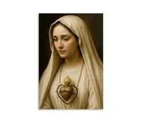YUYUMEGDE Sacred Heart of Mary Poster décoratif sur toile, art mural, pour salon, chambre à coucher, impression murale, moderne, décoration de salle familiale, 40 x 60 cm