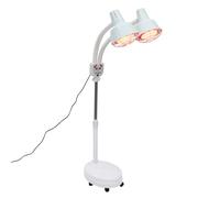 YUYUZI Lampe infrarouge à double tête 275 W avec télécommande - Lampe à lumière rouge réglable en hauteur avec bras pivotant à 360° - Lampe de thérapie thermique pour soulager la douleur et les soins