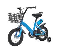 YUYUZI Vélo pour enfant de 12 pouces avec roues stabilisatrices, premier vélo à partir de 2 ans à 5 ans, sûr et réglable, idéal pour apprendre à faire du vélo et comme cadeau, bleu