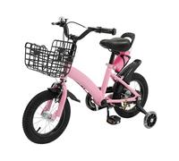 YUYUZI Vélo pour enfant de 12 pouces avec roues stabilisatrices, premier vélo à partir de 2 ans à 5 ans, sûr et réglable, idéal pour apprendre à faire du vélo et comme cadeau, rose