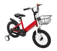 YUYUZI Vélo pour enfant de 14" avec roues stabilisatrices, panier et sonnette, réglable en hauteur pour garçons de 3 à 5 ans, double frein et cadre en acier au carbone pour anniversaire