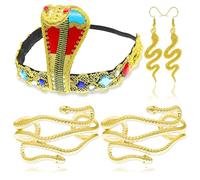 YUYWWAN Accessoire Cleopatre Femme, Bijoux Serpent Accessoires Égyptiens avec Bracelet Coiffe, Dorés Cleopatre Deguisement Accessoire pour Accessoires Costumes Carnaval (Dorés-C)