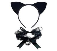 YUYWWAN Accessoires de Catwoman Deguisement Carnaval, Ensemble de Chat Noir Cosplay Costumes, Mignons Élégants Déguisement Chat pour Enfants Adultes Accessoires de Jeu de Rôle Carnaval (Noir-D)