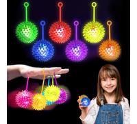 YUYWWAN Boules Hérisson Led Enfant, 6 Pièces Balles de Hérisson Lumineuse, Amusant Jouet Lumineux Enfant, Colorée Boule de Hérissons Jouet pour Cadeaux de Fête, Prix de Classe (Colorée-6)