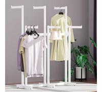 YUZDNM Cintre - Support pour Suspendre des Vêtements - Étagères À Vêtements Robustes Noires À 6 Voies, Portant À Vêtements en Métal sur Pied, Tringle À Vêtements Extensible(Weiß)