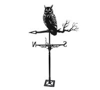 YUZDNM Girouette - Hibou girouette Durable en Acier Inoxydable rétro girouette créative Hibou sur la Branche Piquet de Jardin girouette Vent pour décoration de Jardin Toit