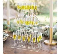 YUZDNM Présentoir À 3 Flûtes À Champagne, Présentoir Mural À Champagne pour Fête, Support pour Verres À Vin, Tour À Champagne, Support pour Verres À Pied