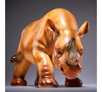 YUZDNM Statue de décoration - Statue de rhinocéros Sculpture de Table de rhinocéros, Excellent Cadeau Figurines d'animaux Sauvages Figurines d'animaux 16,9 Pouces Décoration d'intérieur Rhino(B)