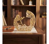 YUZDNM Statue d'escaladeur doré, résine Transparente avec Paillettes dorées | Symbole de persévérance et de Motivation, décoration inspirante pour la Maison, résine