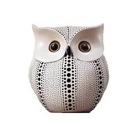 YUZDNM Statue Sculpture - Figurine De Hibou Créative, Collection Abstraite De Bureau Noir Et Blanc, Accessoires Géométriques Minimalistes À Pois, Cadeaux pour Le Bureau Ou La Maison(Weiß)