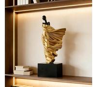 YUZDNM Statue Sculpture Figurine - Sculpture Élégante De Danseuse Dorée, Figurine Décorative Moderne en Résine, pour La Maison Ou Le Bureau