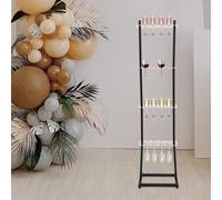 YUZDNM Support à Verres Highball - Présentoir Mural à Champagne doré à 4 Niveaux, Support pour Verres à vin en Acrylique, pour Mariage, fête de Noël(Schwarz)
