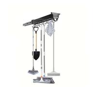 Support De Balai Et De Serpillère Extractible, Organisateur De Rangement Coulissant pour Placard, Organisation Et Rangement De La Buanderie, Crochets D'organisation du Garage(10.23in-8 Hook)