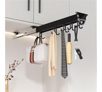 YUZDNM Support De Balai Et De Serpillère Extractible, Organisation Et Rangement De La Buanderie, Organisateur De Rangement Coulissant pour Placard, Crochets D'organisation du Garage(22.04in-20 Hook)