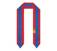 YUZEKABZ Écharpe de remise de diplôme avec drapeau du pays, cadeau pour étudiants internationaux, Drapeau de la Mongolie, taille unique