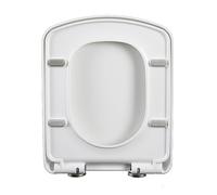 YUZGUHEY Abattant de WC carré à Fermeture Douce, siège Toilette Blanc dégagement Rapide, Robuste, UF, charnières réglables 360°, Fixation supérieure, 35,5 x 45 cm