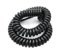 YUZGUHEY Câble enroulé Fil en Spirale, câble de Cordon d'alimentation à 2 Noyaux 14AWG 24AWG Extensible Ressort Noir Extension télescopique 0,5 7, mètres(2 Core 20awg,Line Length 2.5meter)