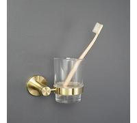 YUZGUHEY Ensemble d'accessoires de Salle Bain Luxe en Or avec Finition Acier Inoxydable, Comprend Un Porte-Serviettes Mural, du Papier Toilette, des distributeurs Savon Plus Anciens(Cup Holder)