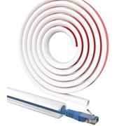 YUZHEDM 1 Mètre Goulotte Passe Cable, Cache Fil TV Mural, Cache Cable, Flexible Type D pour Système de Gestion des Cache Cable Bureau à Domicile Cachez et Protégez Les Câbles Facilement, Blanc (1M)