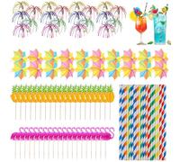 YUZHEDM 100 Pièces Decoration Cocktail Touillette Cocktail Parapluies pour Bâtons pour Feux D'artifice Réutilisable Bâtons pour Remuer, Fruits Fête Anniversaire Cadeau Carnaval Boissons Dessert Bar