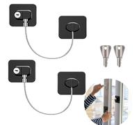 YUZHEDM 2 Pcs Securite Fenetre Enfant, Bloc Fenetre Securite Enfant avec 2 Clés, Bloque Fenetre avec Adhésif Puissant pour Bloque Porte Placard Armoire Tiroir Laveuse (Noir)