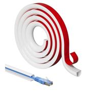 YUZHEDM 3 Mètre Goulotte Passe Cable, Cache Fil TV Mural, Cache Cable, Flexible Type D pour Système de Gestion des Cache Cable Bureau à Domicile Cachez et Protégez Les Câbles Facilement, Blanc (3M)