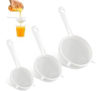 YUZHEDM 3 Pièces passoire plastique Passoire Cuisine entonnoir cuisine égouttoir Vec Poignée et Trou D’Accroche, Polyv，pour et Légumes, Tamis à Riz Filtrer Le Jus, Le Café, Miel Blanc