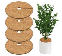 YUZHEDM 4 Pièces Fibre de Coco Paillasson Coco Disques de Paillage en Fibre Disque Protection Plante Anneau pour Protection des Racines pour Plantes de Jardin Protection 30cm