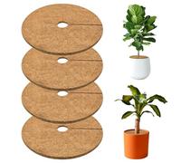 YUZHEDM 4 Pièces Fibre de Coco Paillasson Coco Disques de Paillage en Fibre Disque Protection Plante Anneau pour Protection des Racines pour Plantes de Jardin Protection 20CM