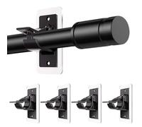 YUZHEDM 4 Pièces Support Tringle Rideaux Sans Percage Attache Rideau Sans Percage Supports pour Tringles à Rideaux Fixation Autocollante Dimensions 11 x 5 x 6,8 cm Convient(Noir)