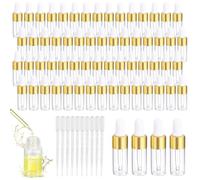 YUZHEDM 60 Pièces Pipette Transparent 3ml Mini Flacon Petit Flacon Compte Goutte pour Les Huiles Essentielles Aromathérapie pour Parfum Essence, Tonique et Lotion Shampoing et Gel Douche