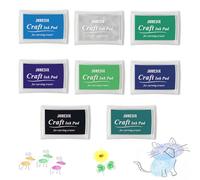 YUZHEDM 8 Couleurs Encre Tampon Tampon Encreur Doigts Mini Encre à Séchage Rapide pour Tampon Encreur Lavable Tampons Encreurs Artisanaux pour Peinture au Doigt (Couleur Plus foncée)