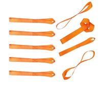 YUZHEDM 8 Pièces Anneau Arrimage Sangle Arrimage Sangle Moto Strap, Double Anneau Elingue Orange Matériau PP pour Motos VTT VTT Fauteuils Roulants Kayaks Bateaux Tondeuses Gazon 2,5 X 20,5 cm (8C)