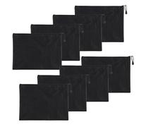 YUZHEDM 8 Pièces Pochette Billet de Banque Noir A5 24*17 cm Tissu Oxford Imperméable Zippée Convient pour la Maison Le Bureau la Papeterie