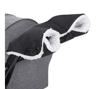 YUZHEDM Accessoire Poussette Imperméable Coupe Gant Chauffant Vent Chaud Universel avec Doublure Polaire Coral Imperméable Protection Mains Hiver pour Landau Fauteuil Roulant（Noir）