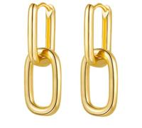 YUZHEDM Boucles D'Oreilles Pendantes CarréEs En 925 Avec Pendentif En U - Boucles D'Oreilles Minimalistes - Double Cercle - Bijoux Fantaisie - Ensemble De Boucles D'Oreilles,or