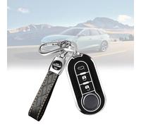 YUZHEDM Housse de Protection pour e Voiture avec Porte-clés, Accessoires Auto Noir Silicone TPU Design Tout Compris Trois Boutons Compatible avec Fiat 500L/Brava/Bravo/Doblo/Ducato