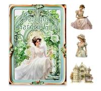 YUZHEKJ Livre D'autocollants Jade Dance Steps Série Baroque Victorian Garden Girl 20 Feuilles D'autocollants PET Imperméables pour Scrapbooking Junk Journaling, Décoration et Loisirs Créatifs (vert)