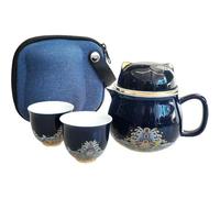 YUZHIME Ensemble de Tasses à thé Portables en céramique : Ensemble de théière en Porcelaine Lucky Cat avec poignée - passoire à thé - couvercles et 2 Tasses à thé
