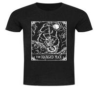 YuZhong Deadly Tarot Mens T Shirt 100% Cotton The Hanged Man Heather Denim Men's Black M