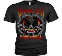 YuZhong Infernal Beast Mens T Shirt 100% Cotton Biker Road to Hell T-Shirt 100% Cotton Unisex Men Black XL