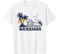 YuZhong It's Better in The Bahamas Vintage 80S 70S T-Shirt Men's T-Shirt White M