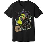 YuZhong Johnny Zombie Cash Psychobilly Rockabilly Shirt - Monsters and Martians Men's T-Shirt Black XL