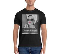 YuZhong They Think I Care Graphic T-Shirt T Shirts Men Shirts Men Black XXL