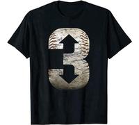 YuZhong Three Up and Down Baseballbaseball Lovers T-Shirt Men's T-Shirt Black L