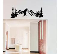 Yuzhuo Décoration murale en métal - Silhouette de forêt de montagne - Convient pour salon, chambre à coucher, intérieur ou extérieur, jardin - Décoration d'intérieur (taille M)