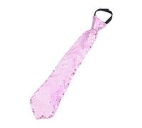 YUZIMEI Cravate de cou, paillettes brillantes Cravate de scène réglable à fermeture éclair Cravate pré-nouée cou porter des accessoires de collier de mode - rose