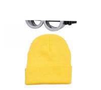 YUZNA 1 pièce Lunette Jaune Minions Jouet set cappello e occhiali Occhiali da costume con cinturino perfetti per feste di cosplay, Halloween e mascherate